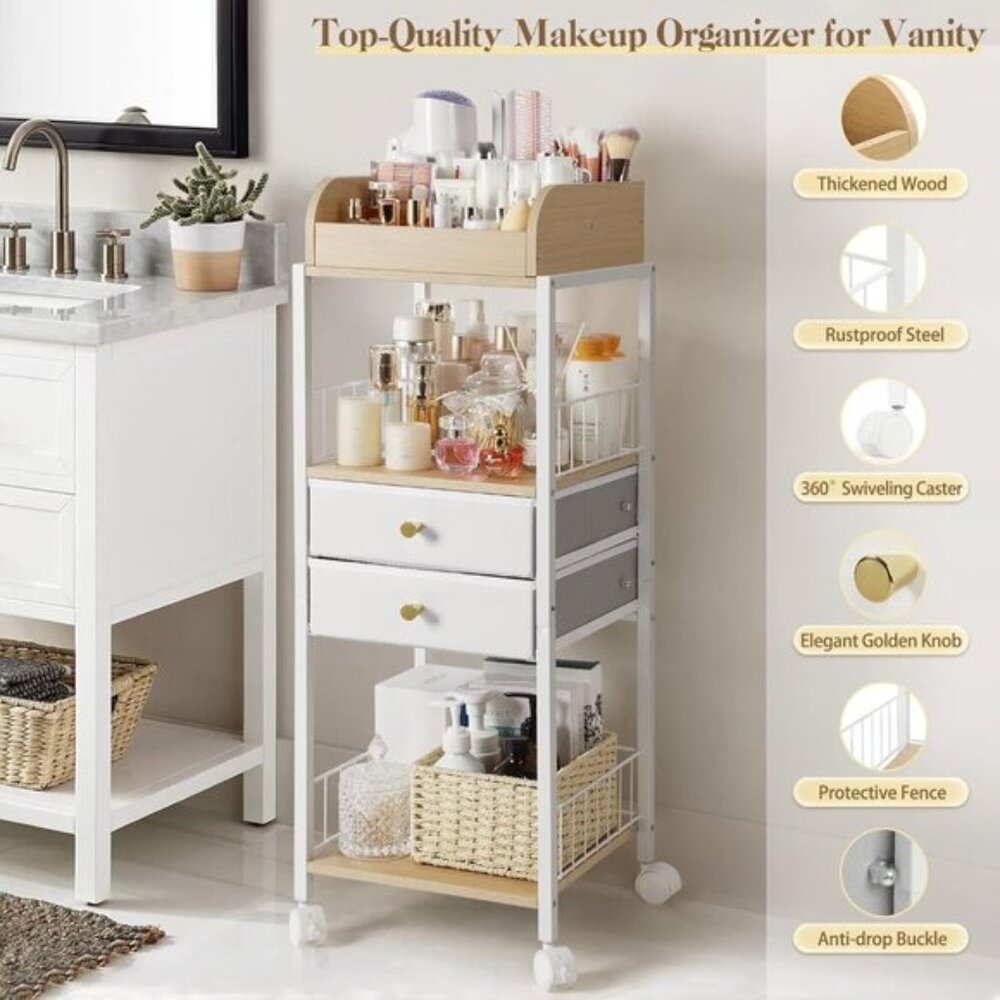 New Floor Makeup Organizer, Skincare Storage with Drawers for Vanity & Perfume - Picture 6 of 9